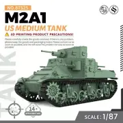 SS87525 1/87 HO Scale Railway Military Model Kit US M2A1 Medium Tank 3D RESIN