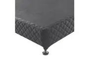 Mattress Base Ensemble King Size Solid Wooden Slat in Charcoal with Removable Cover