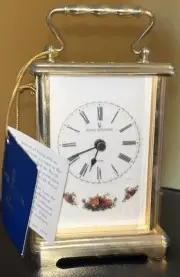 Royal Doulton By Bulvia - Carriage Clock - Gold Colored - Working