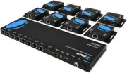 1x8 HDMI Extender Splitter Multiple Over Single Cable CAT6/7 1080P with IR Remot