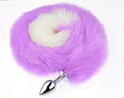 Fox Tail Anal Butt Plug Sex Toys for Beginner, Women, Men, Couple & Cosplay (31"Purple)