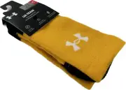 Under Armour Adult Yellow Crew Polyester Mid Cushion UA Logo Team Socks Sz 7-8.5