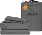 MEISHANG Bamboo Viscose Sheet Set King Size - 100% Pure King, Dark Gray