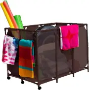 Pool Noodles Holder, Floats, Balls & Floats Storage Organizer Bin, XXL, (Brown)