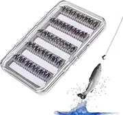 Fishing Lure Kit | 50X Artificial Fishing Lures with Storage Case,Fly Hook for Trout Bass, Recreational Activity Accessories