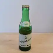 Rare SEALED Soda Bottle Green 6oz Schweppes Bitter Lemon London England READ