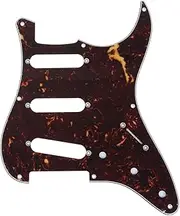 Musiclily Pro 8-Hole Guitar Strat Pickguard for JPN Fender Japan 57 Vintage Style Stratocaster, 4Ply Tortoise Shell