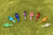 Lot 110-Vtg Ceramic Xmas Tree Lights-Small 7/8” Twist Flame Peg Bulb- 9 COLORS -
