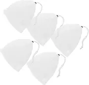 ibasenice 5pcs Drawstring Pockets Gym Toiletry for Organizer Storage Pouch Drawstring Bag Small Travel Toiletries Bags White Polyester