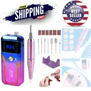 Portable Electric Nail Drill 35000 RPM Rechargeable Cordless Manicure Salon