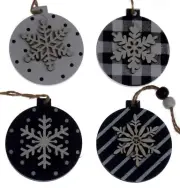 Wood Ornament Snowflake Christmas Tree Decoration Hanging Lot Gift Xmas Winter