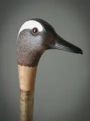 wooden walking stick hand carved beautiful duck wooden walking cane