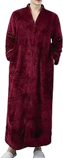 [Generic] Mens Robe Cozy Warm Soft Cotton Male Spa Mid Length Ultra Soft Lightweight Sleepwear, Hot Pink, X-Large