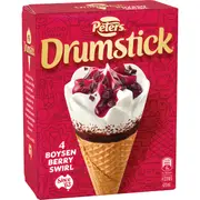 Peters Drumstick Ice Cream Boysenberry Swirl 4 pack