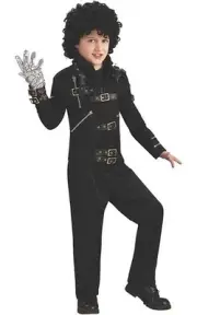 LICENSED BAD BLACK BUCKLE DELUXE MICHAEL JACKSON CHILD JACKET HALLOWEEN COSTUME