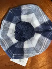 Edinburgh 100% Lambswool Youth Tammy Hat Blue/Silver