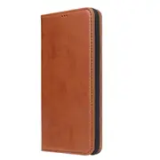 For iPhone XR Case Leather Flip Wallet Folio Protective Cover with Stand Brown