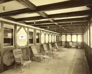 RMS TITANIC PRIVATE PROMENADE FROM A MILLIONAIRE SUITE, REPRINT PHOHO