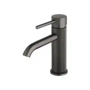 Basin Mixer Tap Round Pin Lever Bathroom Vanity Counter Top Grey 168mm Knurled