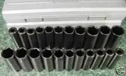 24pc 1/2 Drive DEEP AIR IMPACT SOCKET Set SAE and METRIC CR-V w/ Case 6 PT tool