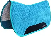 CHALLENGER Equine Western Horse Saddle PAD 28X32 Double Back Fleece Lined Blue Turquoise 3997