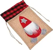 FOYTOKI Christmas Cartoon Candy Bag Reusable present Pouch with Drawstring Cute Gnome Design for Xmas Treats Versatile Use as present Bag for Parties Festive Occasions