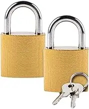 Leona Co 2 Pack Heavy-Duty Solid Brass Padlocks Twins Keyed Alike 30mm, Weatherproof Lock & Key Outdoor for Gates, Shed, Fence, Indoor for Lockers, Tool-Boxes, with 4 Brass Key Same