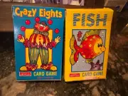 Vintage NOS Bilingual GO Fish and Crazy Eights sealed Card Games-