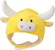 NIYANGLE Adorable Cow Plush Headgear Comfortable Dress Up Prop for Parties Funny Costume Accessory for Photo Sessions for Winter Warmth and Creative Fun