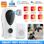 2.4G&5G WIFI Video Doorbell w/ Chime, PIR IR Night Vision Door Bell, 2 Way Audio