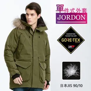 【JORDON 橋登】GORE-TEX 豐厚鵝絨長大衣(男外套/羽絨外套/防水/保暖/防風)