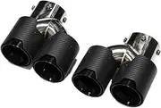 Compatible For BMW G20 G21 M340i G22 M240i G42 440i Upgrade Quad Carbon Fiber Muffler Header Exhaust System Nozzle Tailpipe 2020+(Carbon Fiber F)
