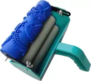 Patterned Paint Roller Decorative, 7 Inch Texture Rubber Roller with Painting Ma