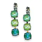 Earrings by Mariana Woman Charming Peridot and Aqua Swarovski Crystals