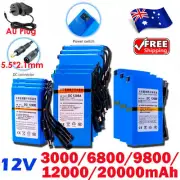 12V Rechargeable Li-ion Battery Portable Battery Pack with AU Plug Charger (New)