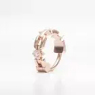 14K Rose Gold Diamond Chain Nose Ring with Clicker Closure Cartilage Jewelry