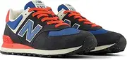 [New Balance] Unisex-Adult 574 V2 All Day Sneaker, Phantom/Blue Agate/Blast Red, 5.5 Wide Women/4 Men