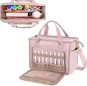 Prokva Bingo Tote Bag with Pockets for Adult Bingo Game, Portable Bingo Dauber Bag for Bingo Accessories Supplies, Pink(Only Empty Bag)