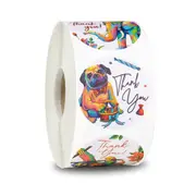 500pcs/roll Labels Roll Flower Thank You Stickers Scrapbooking for Gift,Cartoon Animals Stickers for Package,Seal Labels Stationery