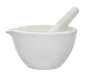 Porcelain Mortar & Pestle Set, 30oz - Unglazed Grinding Surface - Eisco Labs