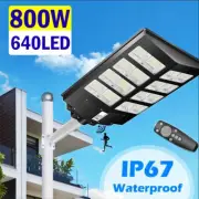 800W Outdoor 640 LED Solar Flood Light Street Flood Light Dusk-to-Dawn Wall Lamp