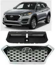 FOR TUCSON 2019-2021 FRONT BUMPER MESH GRAY GRILLE + RADIATOR SHIELD GRILL COVER