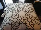 1 Pottery Barn Outdoor Pillow 20" Astrid Trellis embroidered graphite New