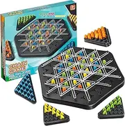 Chain Triangle Chess Game, Triggle Board Game,Family Fun Night Chess Set, Triggle Elastic Band Game for Kids & Adults, 2-4 Players, Interactive Brain Teaser