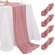 Cheesecloth Table Runner 4 Packs 36x120 Inches Dusty Rose Table Runners Gauze...