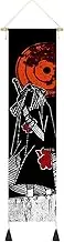 DigiTizerArt Hanging Poster Canvas Wall Art Painting of Anime Characters Cartoon Role Tapestry Silhouette With 2 Tassels And Wooden Hanging Rod Tapestry Decoration for Room (Black)