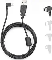 [YQMAJIM] Dash Cam Power Cord,(3Ft 18AWG) Mini USB GPS Charger Cable for Garmin Nuvi, Zumo Xt,SatNav,Drivesmart,90 Degree Dashcam Replacement Power Wire,Rearview Mirror Camera Charging Adapter Cord