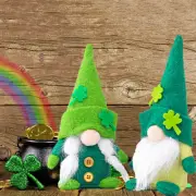 2PC St. Patrick's Day Green Hat Doll Faceless Elderly Irish Festival Ornaments