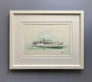 Original Framed Watercolour "SS Zephyr” Old Swan River Ferry