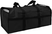600D Oxford Cloth Firewood Carrier, Heavy Duty Portable Large Firewood Holder with Handles, Wood Stove Accessories for Home Heating Camping Barbecue (Black)